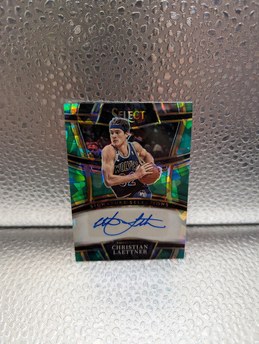 2022-23 Panini Select #SS-CHL Christian Laettner Signature Selections Prizm GREEN Auto FRENLY BRICKS - Open 7 Days