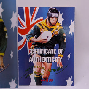 1996 Dynamic Rugby League National Heroes NH5 Steve Renouf Redemption/Auto/Cert FRENLY BRICKS - Open 7 Days