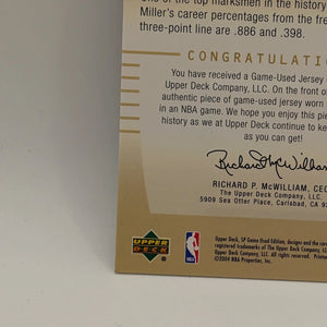 2004-05 SP Game Used Edition Basketball Authentic Fabrics Reggie Miller #AF-RM FRENLY BRICKS - Open 7 Days