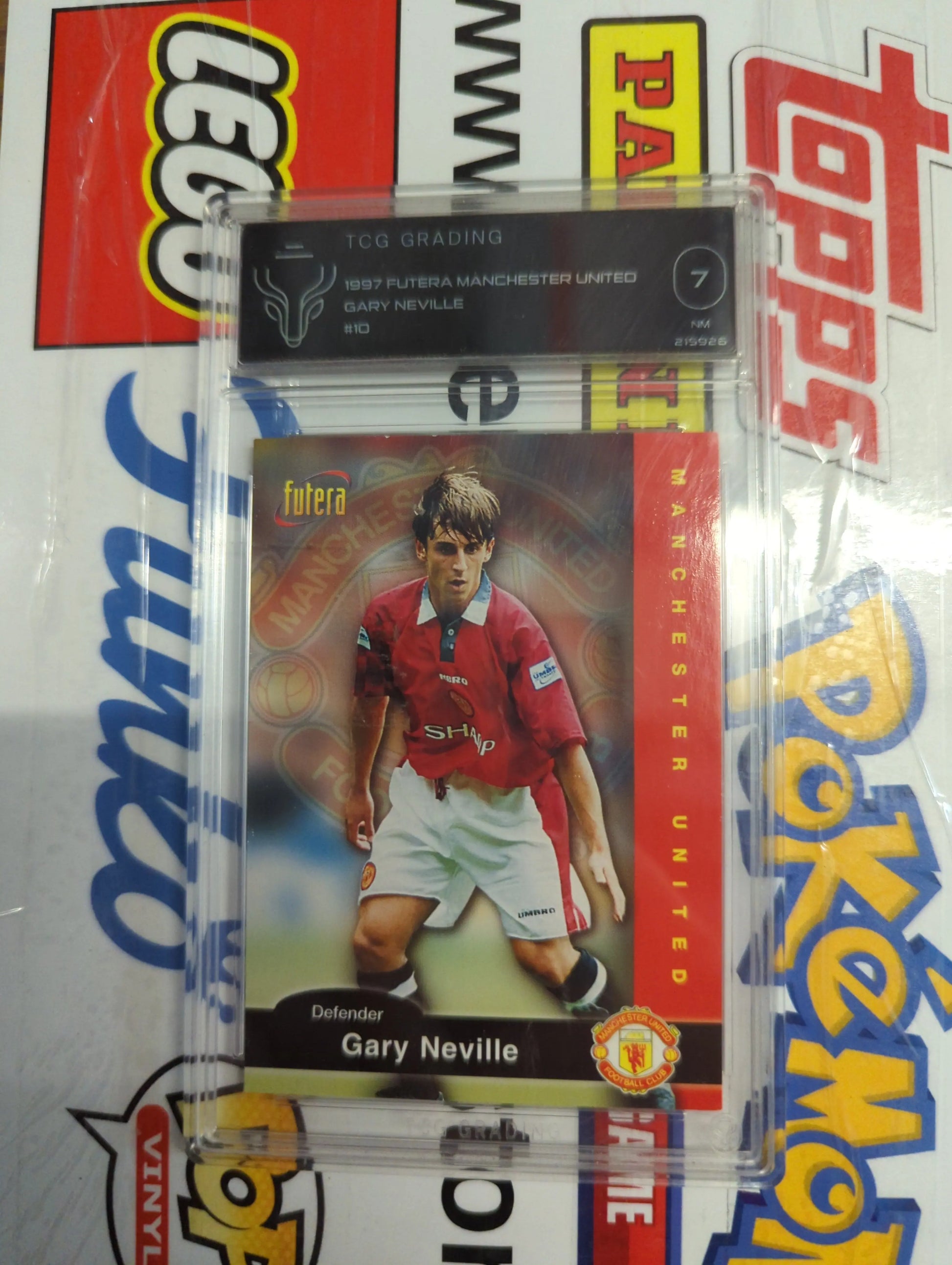 1997 Futera Manchester United Gary Neville #10 TCG 7 graded FRENLY BRICKS - Open 7 Days