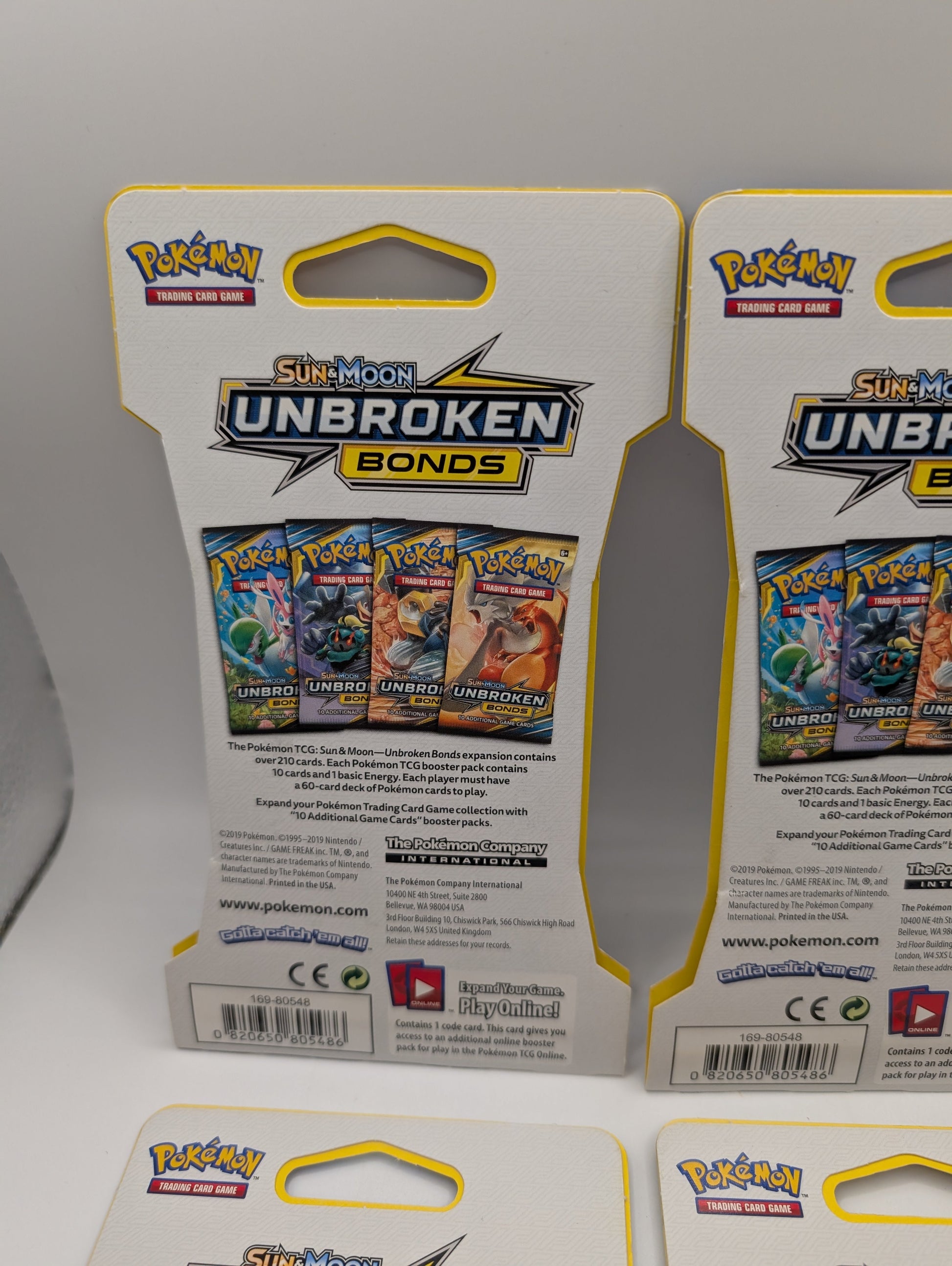 Art Set of 4 Blister Sealed Booster Packs: Pokemon SM unbroken Bonds Cards ENG FRENLY BRICKS - Open 7 Days