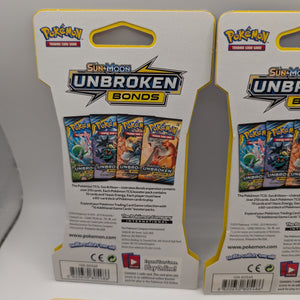 Art Set of 4 Blister Sealed Booster Packs: Pokemon SM unbroken Bonds Cards ENG FRENLY BRICKS - Open 7 Days