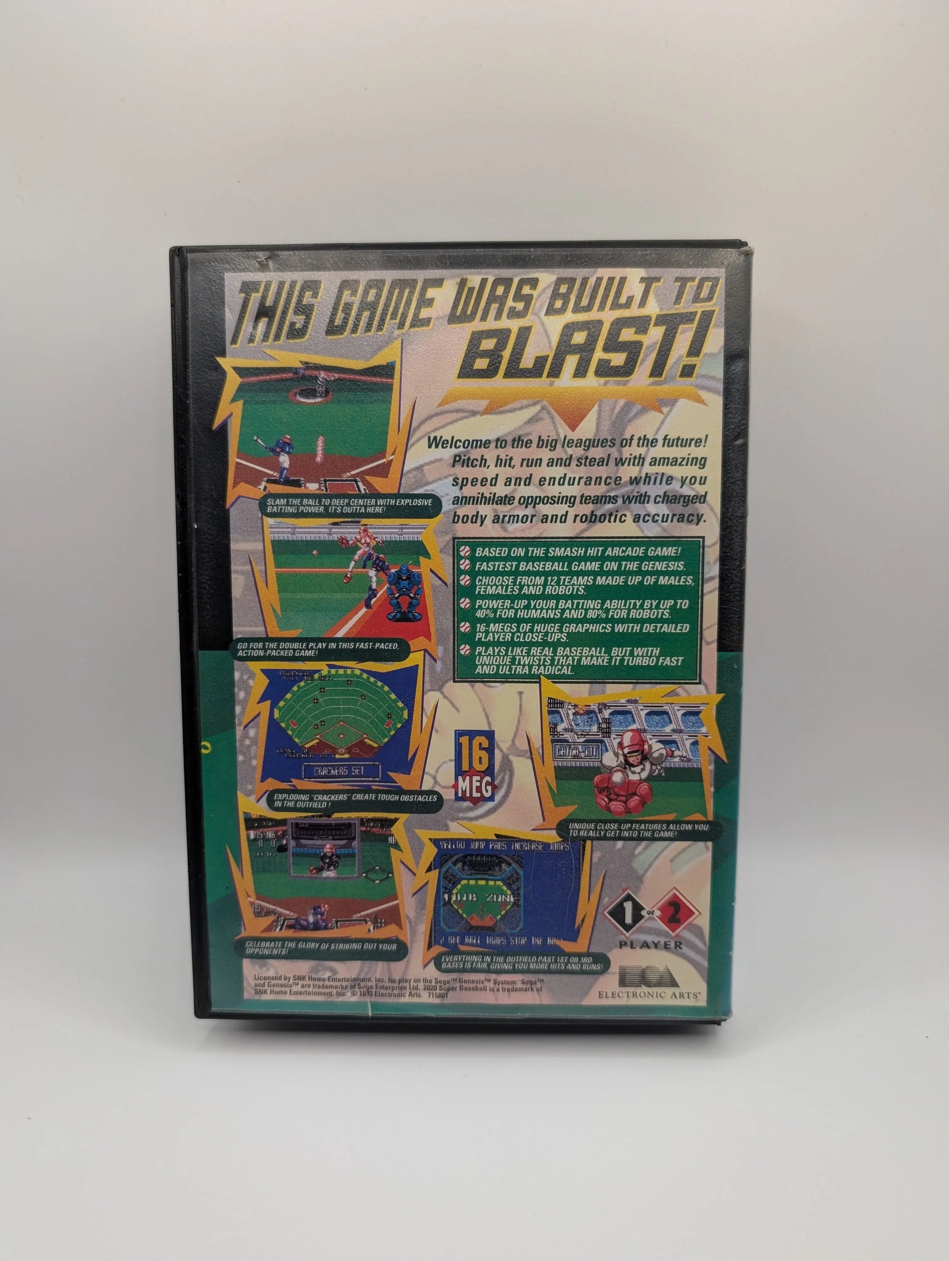 Super Baseball 2020 (Sega Genesis, 1993) Authentic Case & Game Cart SG Vintage FRENLY BRICKS - Open 7 Days
