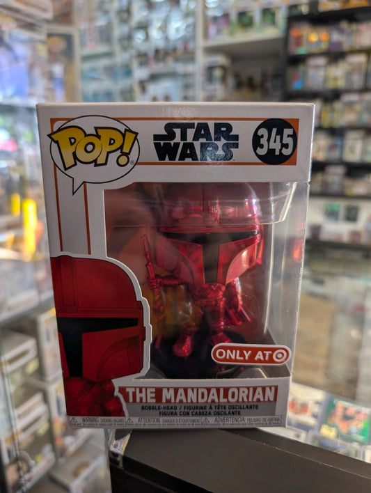 Funko Pop Star Wars The Mandalorian Red Chrome #345 Target Exclusive! FRENLY BRICKS - Open 7 Days