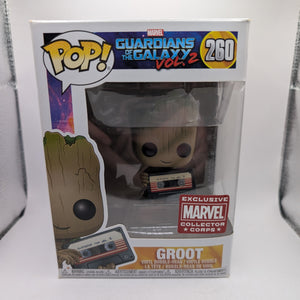 Funko Pop! Groot w/Mix Tape #260 - Marvel Collector Corps Exclusive FRENLY BRICKS - Open 7 Days