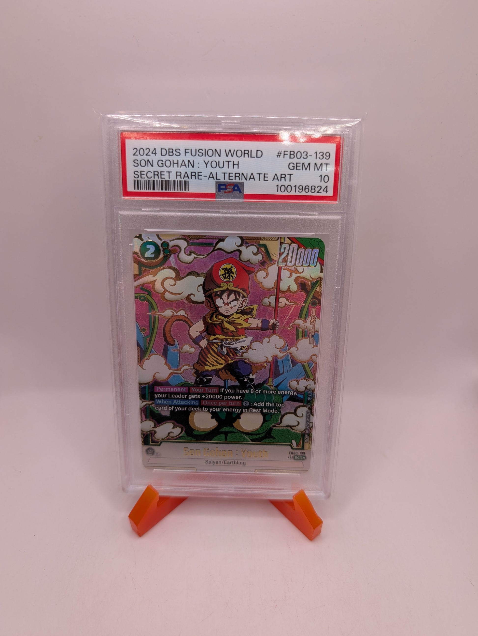 Son Gohan : Youth SCR ALT ART FB03-139 Gem Mint PSA 10 FRENLY BRICKS - Open 7 Days