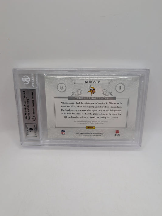 2014 National Treasures Teddy Bridgewater RPA RC NFL Gear Dual Materials /99 BGS 9 FRENLY BRICKS - Open 7 Days