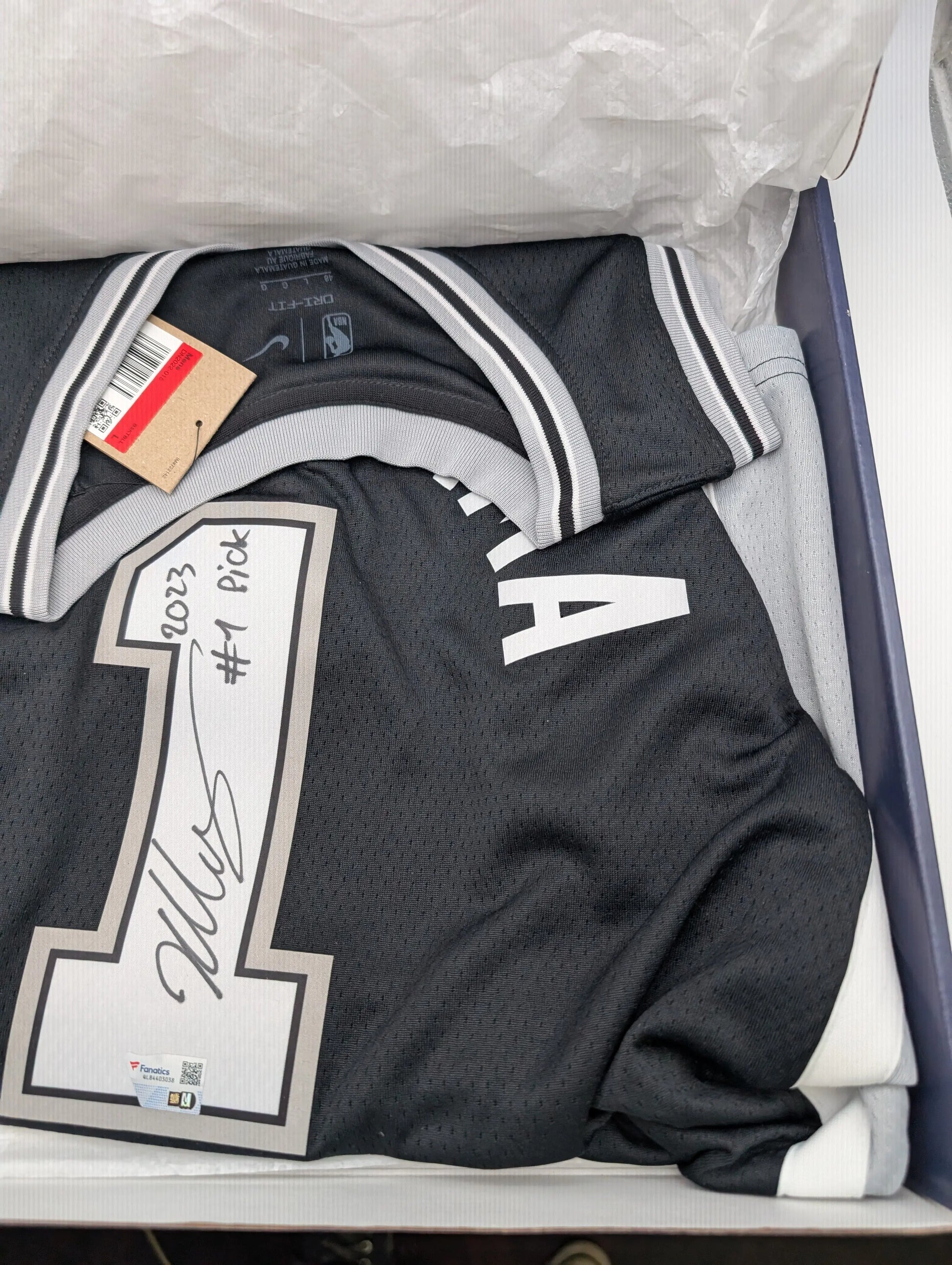 Victor Wembanyama Signed Nike Icon Jersey with 2023 #1 Pick Inscription Fanatics FRENLY BRICKS - Open 7 Days