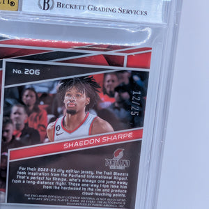 2022-23 Panini Spectra - Rookie Jersey Autographs  #206 Shaedon Sharpe /25 Bgs 9 FRENLY BRICKS - Open 7 Days