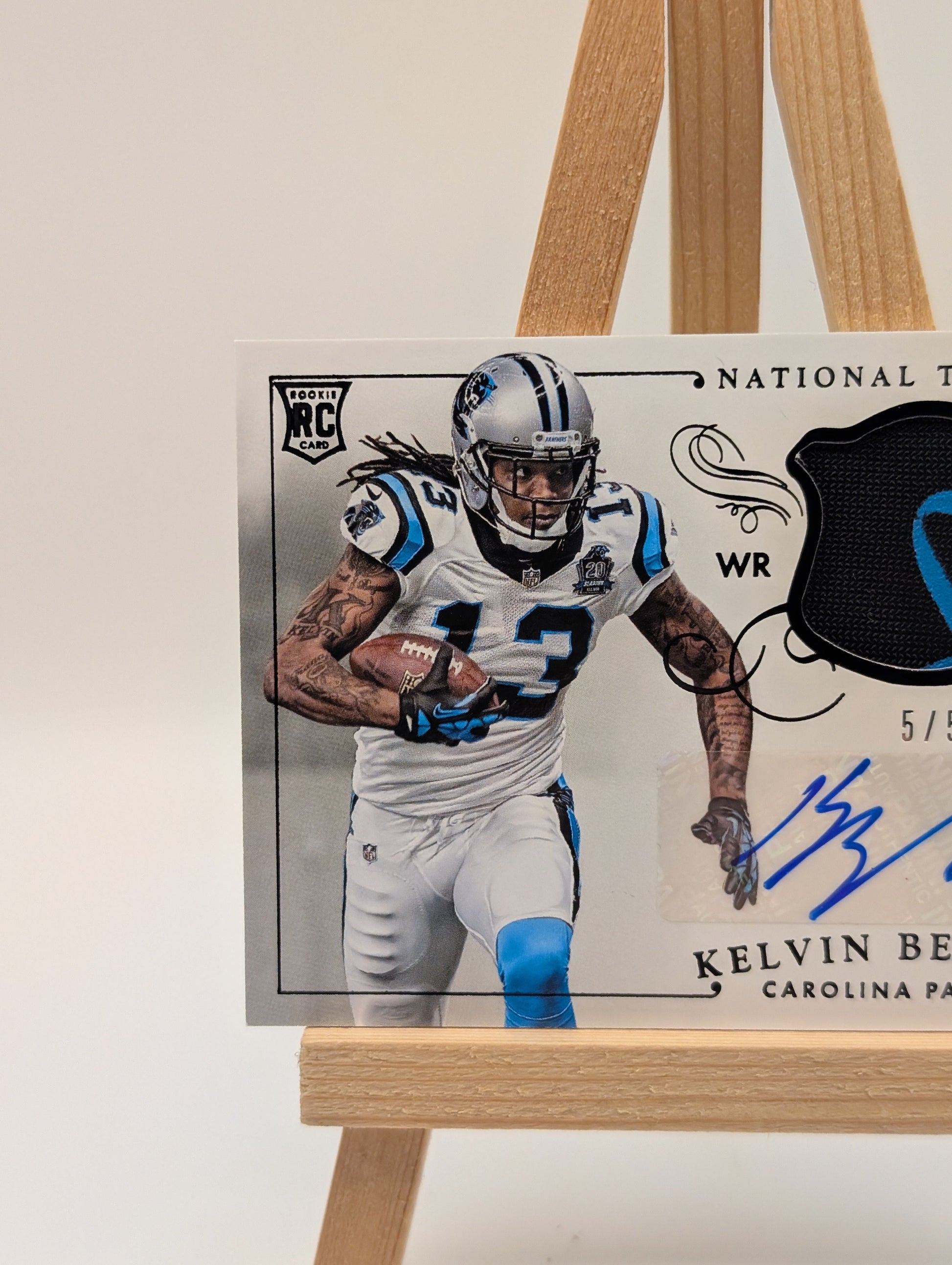 2014 National Treasures Kelvin Benjamin Rookie Patch Auto 5/5 Gloves NFL FRENLY BRICKS - Open 7 Days