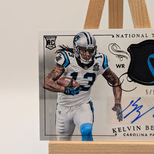 2014 National Treasures Kelvin Benjamin Rookie Patch Auto 5/5 Gloves NFL FRENLY BRICKS - Open 7 Days