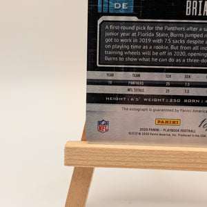 2020 Football Panini Playbook Brian Burns 1/1 Panthers #80 One of One Auto FRENLY BRICKS - Open 7 Days