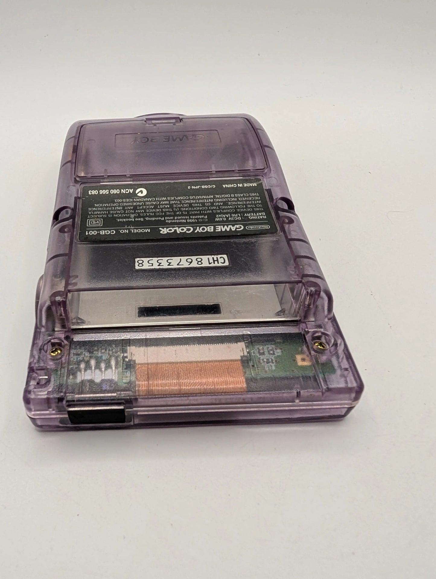GBC Atomic Purple Nintendo Game Boy Color TURNS ON but not working screen FRENLY BRICKS - Open 7 Days