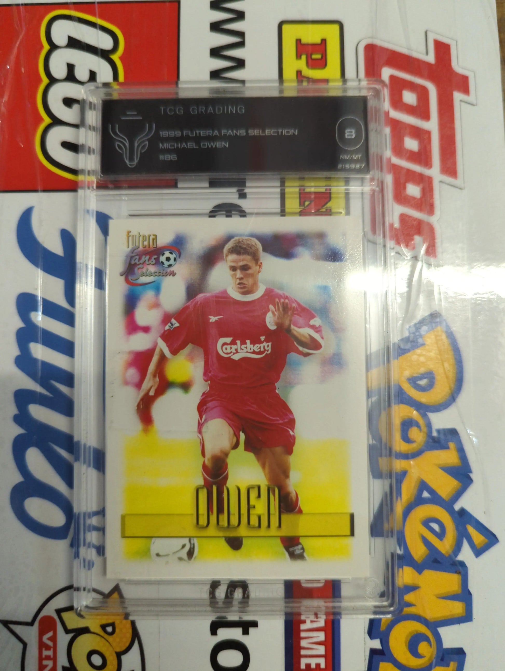 1999 Futera Fans Selection Michael Owen #86 TCG 8 GRADED FRENLY BRICKS - Open 7 Days