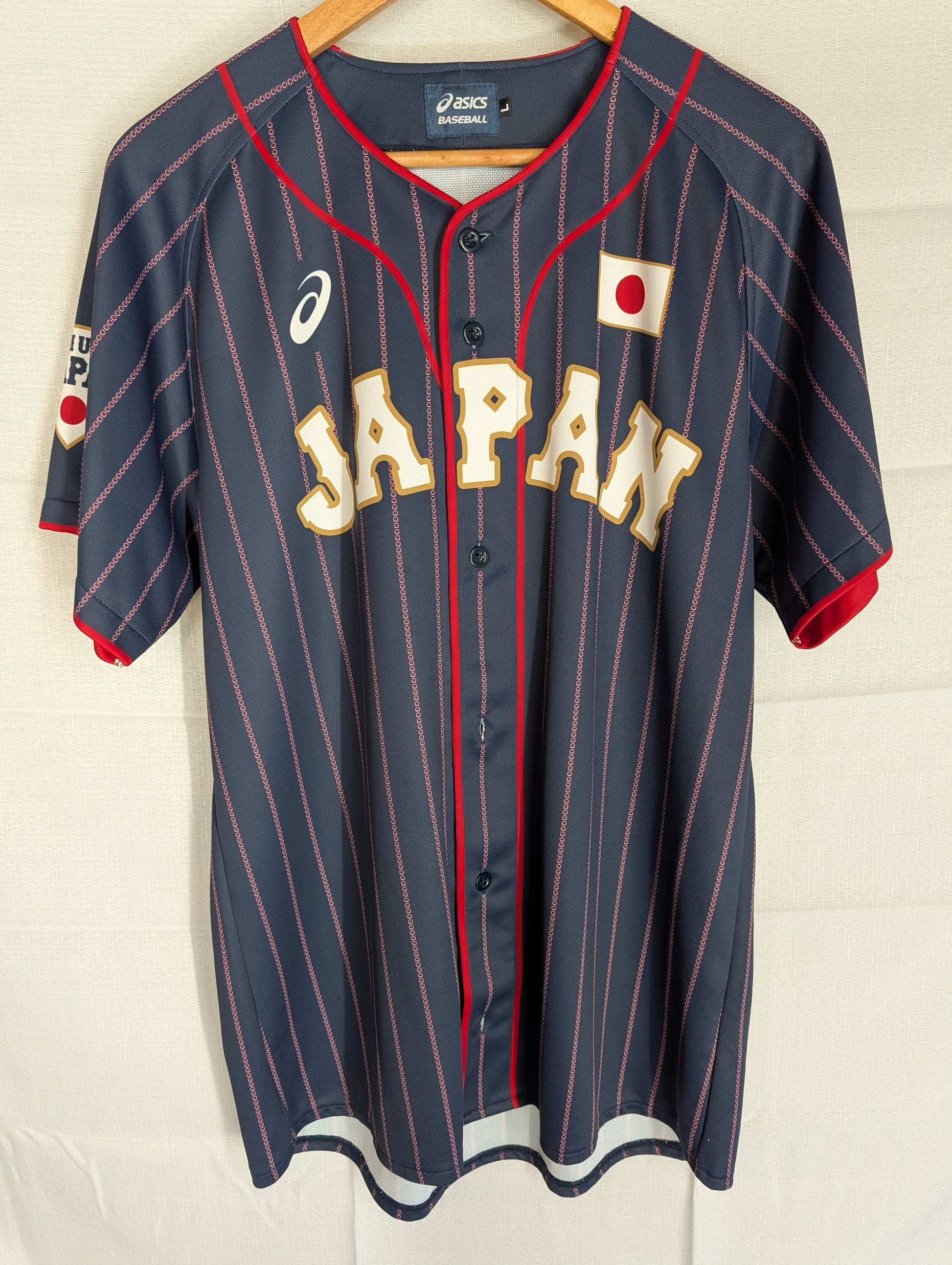 Nippon Baseball Asics Samurai Japan Away 2017-2021 Dark Navy Blue Large Jersey