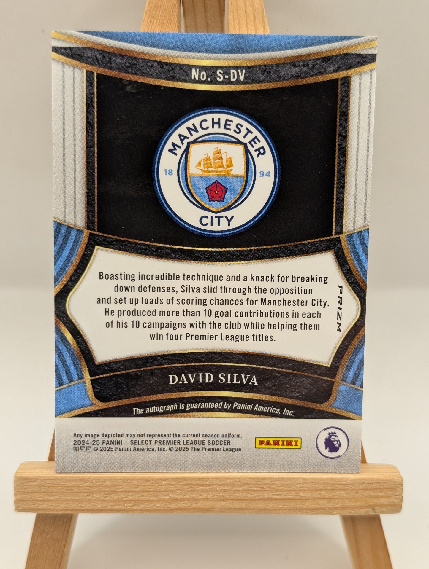 David Silva 2024-25 Panini Select Premier League Signatures Red Auto #S-DV -8u FRENLY BRICKS - Open 7 Days