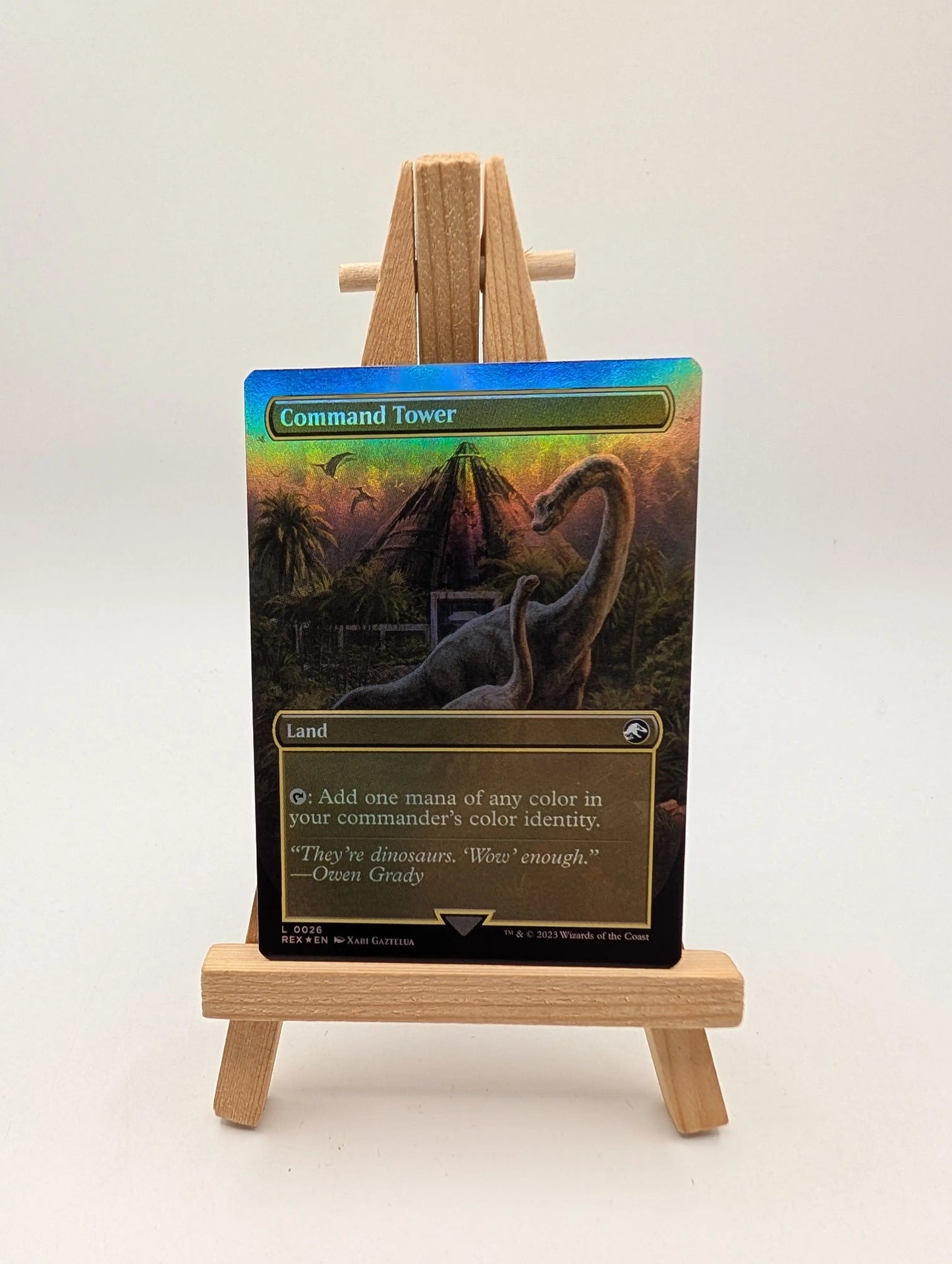 MTG Command Tower BORDERLESS FOIL Jurassic World Collection 0026 NM FRENLY BRICKS - Open 7 Days