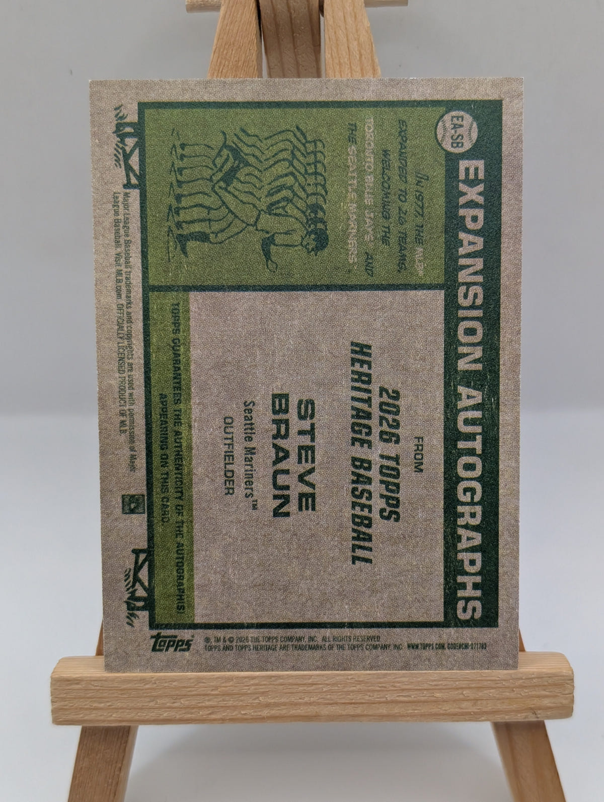 2026 Topps Heritage Expansion Autographs Steve Braun Seattle Mariners Auto SSP FRENLY BRICKS - Open 7 Days image 2