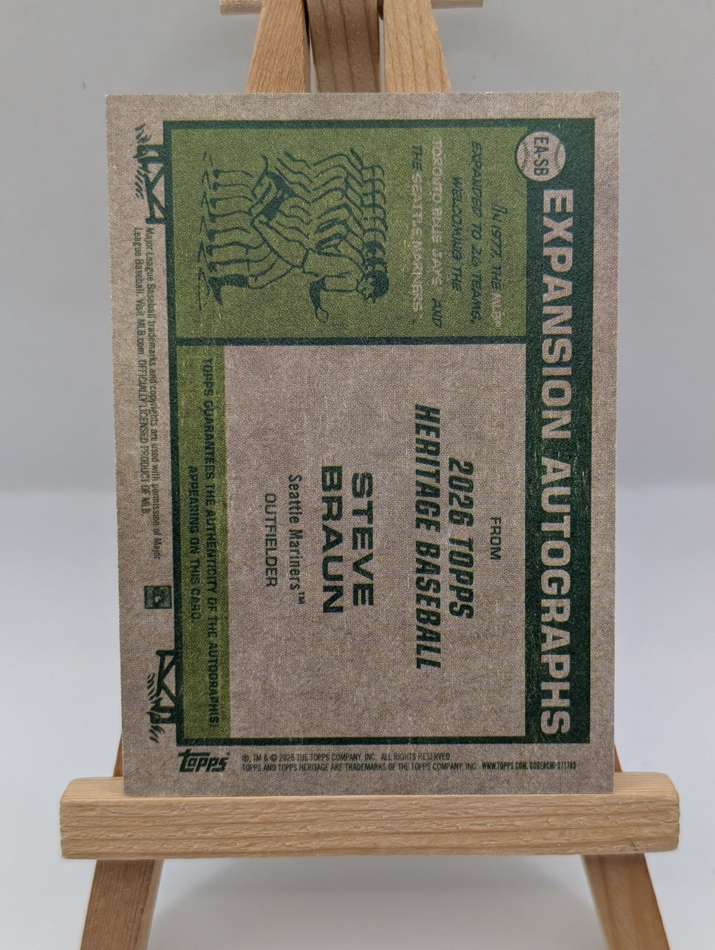 2026 Topps Heritage Expansion Autographs Steve Braun Seattle Mariners Auto SSP FRENLY BRICKS - Open 7 Days