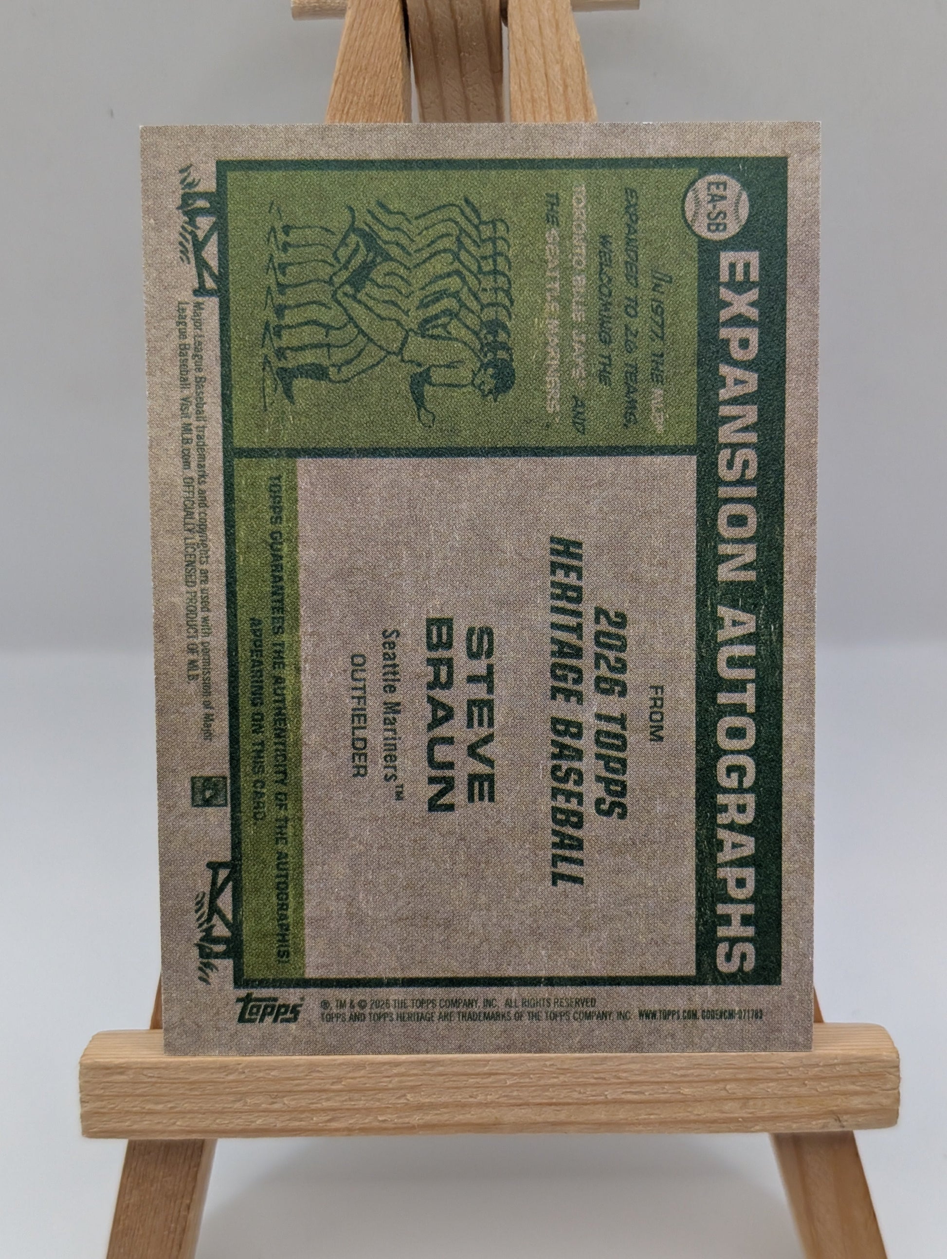 2026 Topps Heritage Expansion Autographs Steve Braun Seattle Mariners Auto SSP FRENLY BRICKS - Open 7 Days