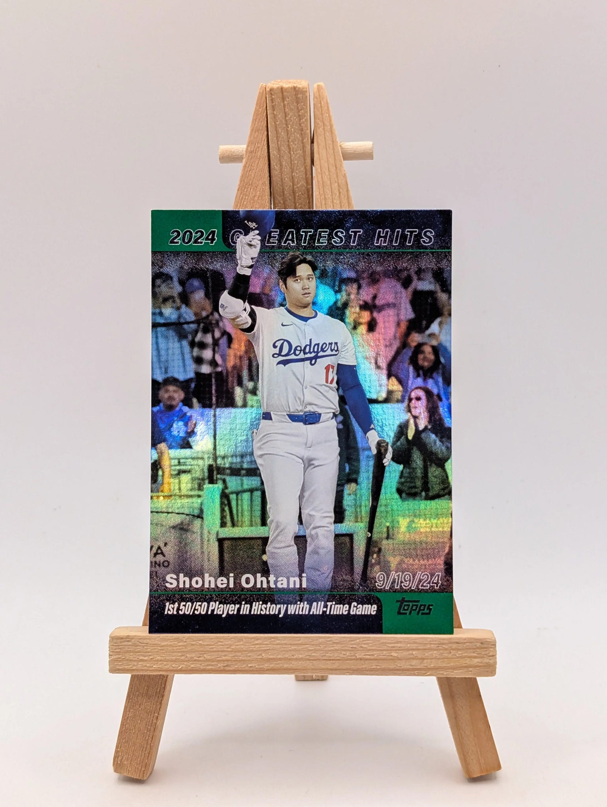 2025 Topps Series 1 Greatest Hits Shohei Ohtani #GH25 50/50 Green Foil /99 MVP FRENLY BRICKS - Open 7 Days image 2