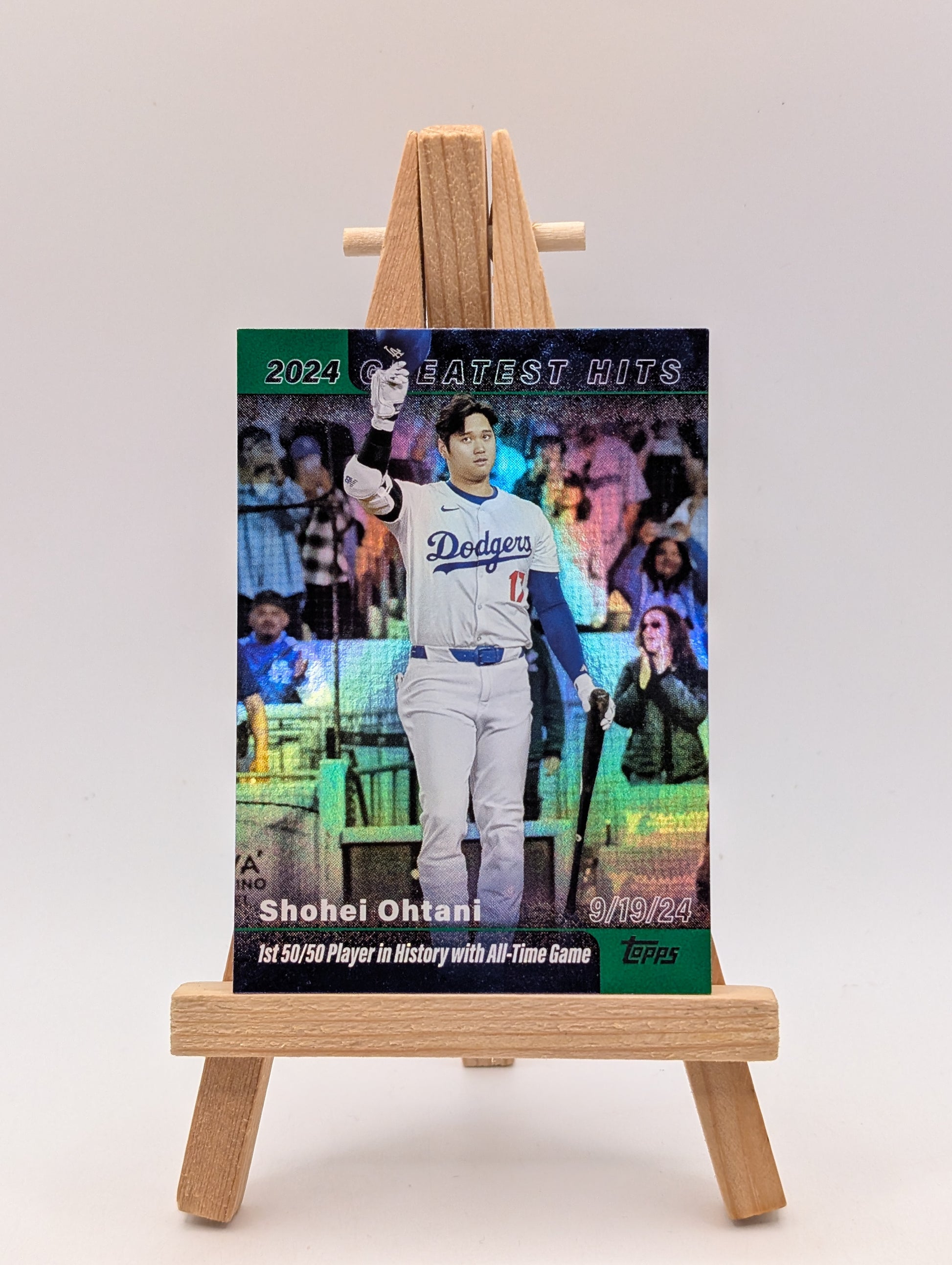 2025 Topps Series 1 Greatest Hits Shohei Ohtani #GH25 50/50 Green Foil /99 MVP