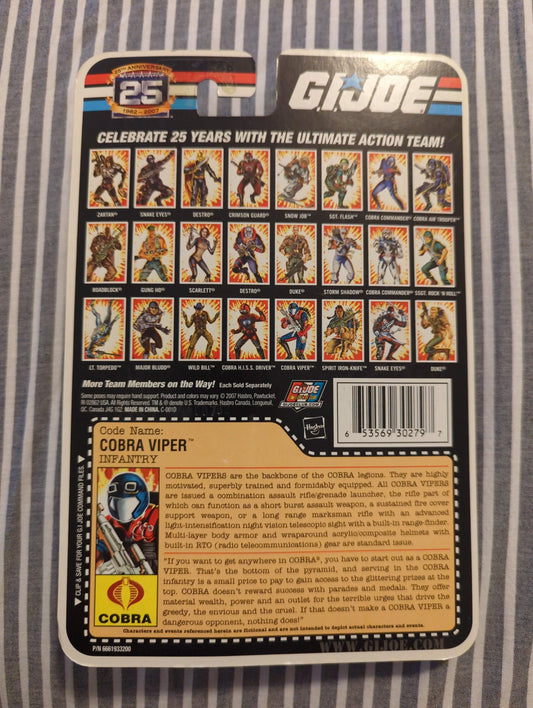 GI Joe 25th Anniversary Infantry Cobra Viper Foil Hasbro 2008 New FRENLY BRICKS - Open 7 Days