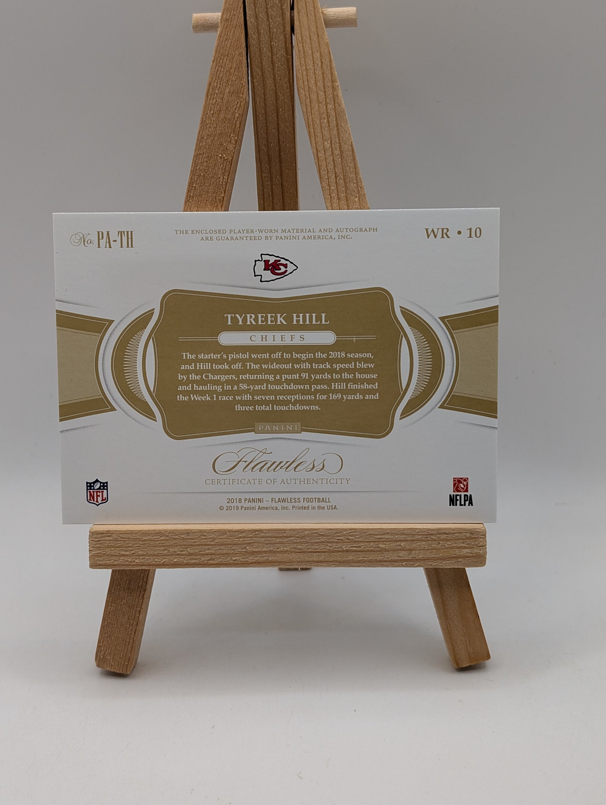 TYREEK HILL 2019 2020 Flawless Ruby Holo  3-Color Patch Auto /15 #PA-TH Chiefs