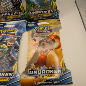 Art Set of 4 Blister Sealed Booster Packs: Pokemon SM unbroken Bonds Cards ENG FRENLY BRICKS - Open 7 Days