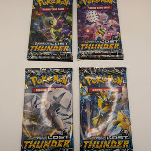 Pokemon 4x S&M Lost Thunder Booster Packs Factory Sealed - All 4 Art Sets! FRENLY BRICKS - Open 7 Days