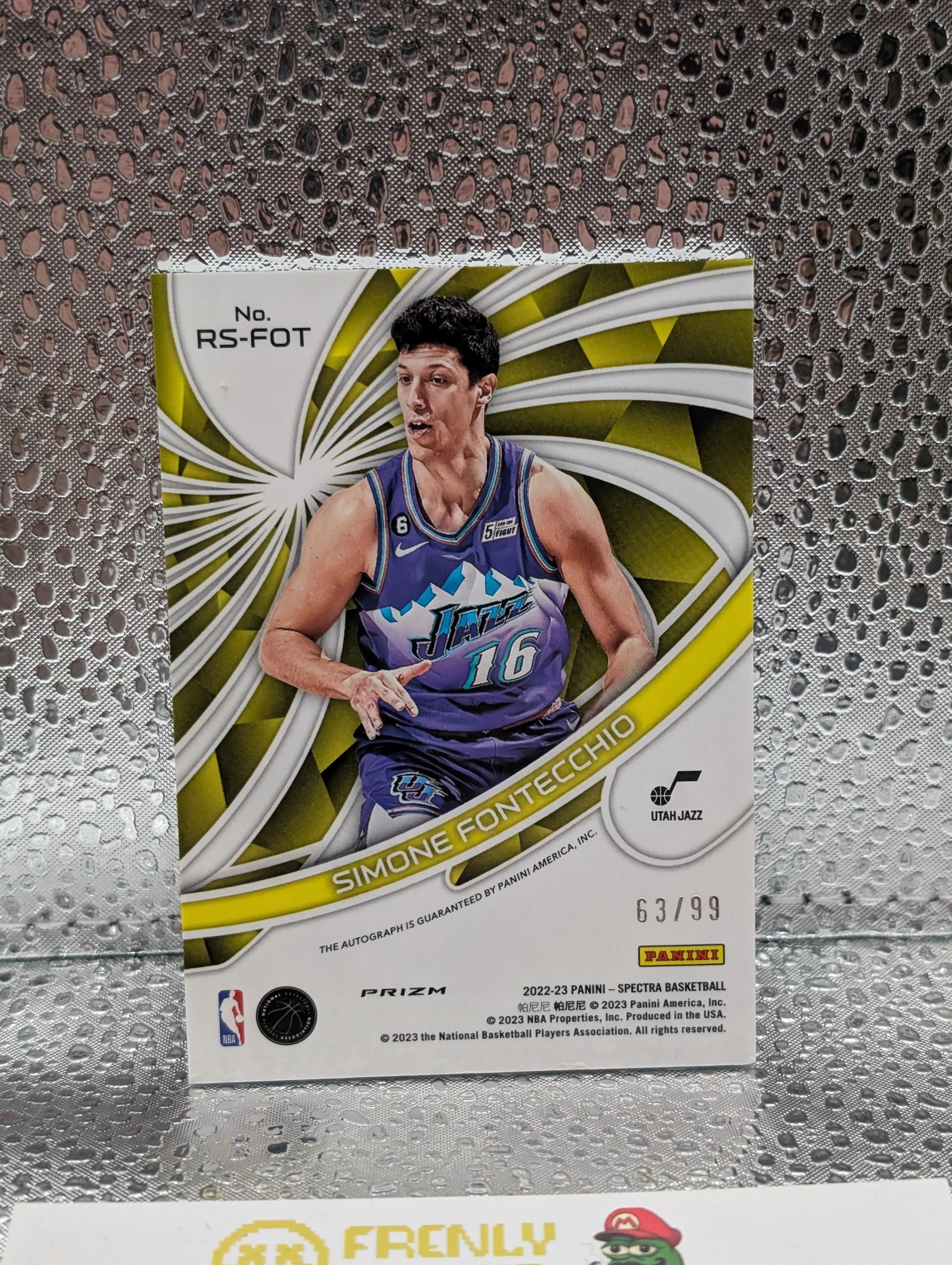 2022-23 Panini Spectra Simone Fontecchio Rookie Auto /99 Silver Prizm Radient FRENLY BRICKS - Open 7 Days