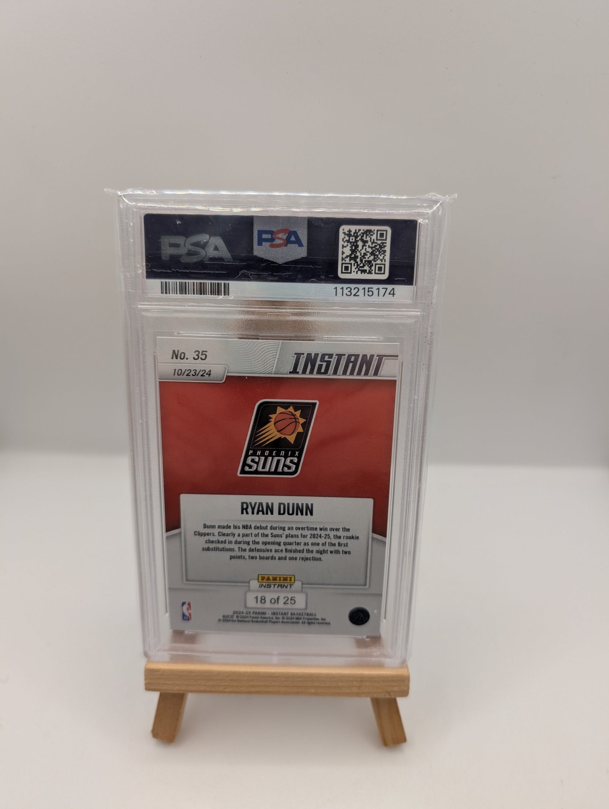 2024 Panini Instant NBA Ryan Dunn Jungle #35 PSA 9 /25 FRENLY BRICKS - Open 7 Days