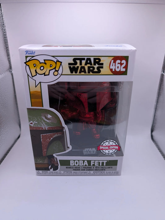 Funko Pop! Star Wars: #462 BOBA FETT (Red Chrome) FRENLY BRICKS - Open 7 Days