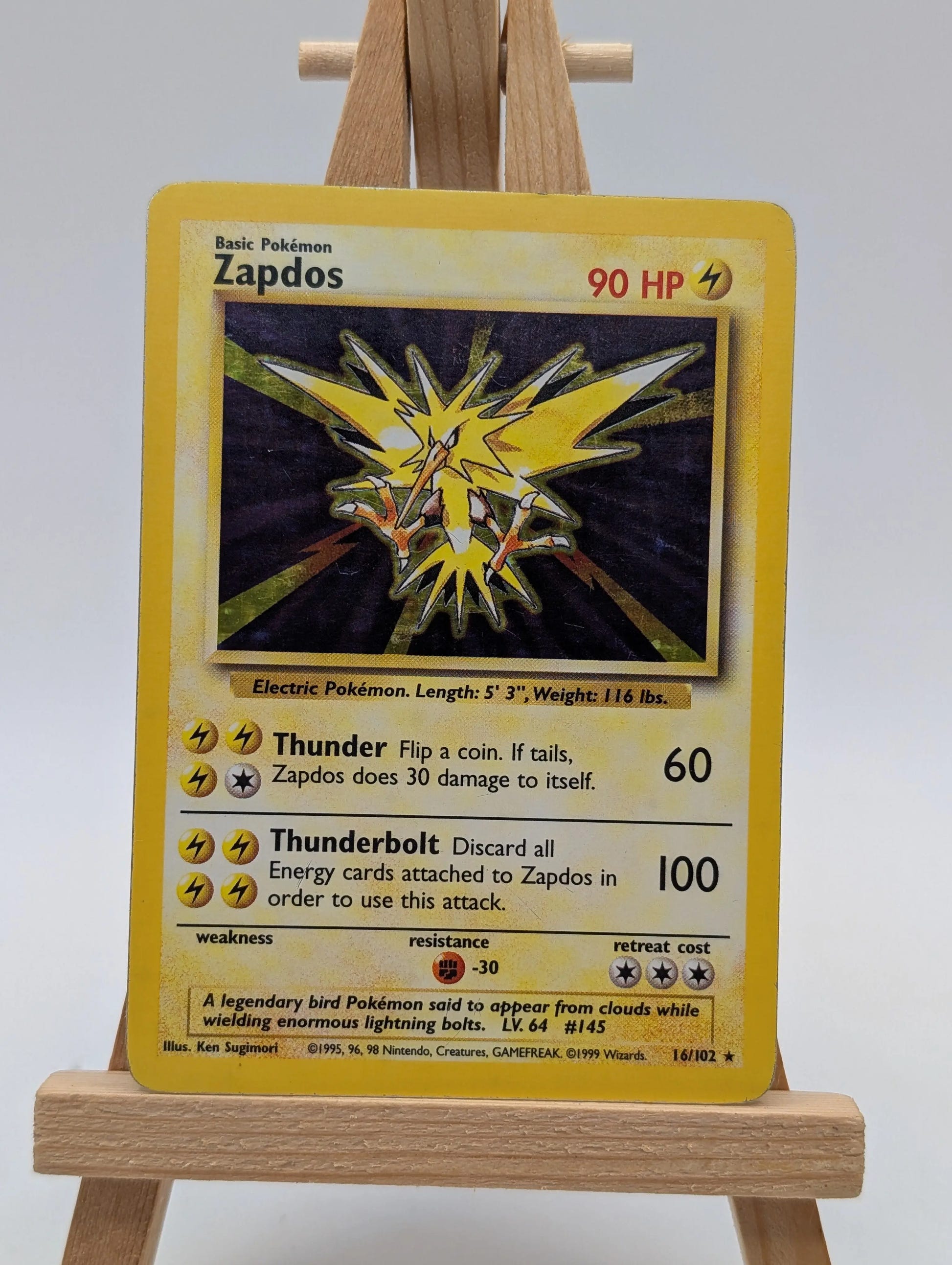 Pokémon TCG Zapdos Base Set 16/102 Holo Unlimited Holo Rare FRENLY BRICKS - Open 7 Days image 3