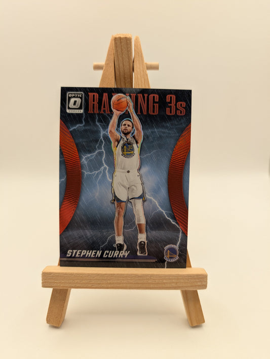 2023-24 Panini Donruss Optic Raining 3s Red #9 Stephen Curry Warriors /99 FRENLY BRICKS - Open 7 Days