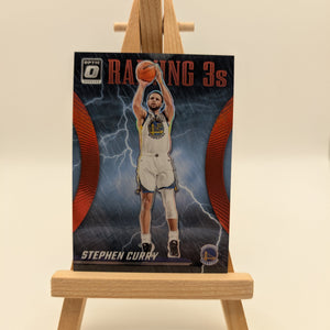 2023-24 Panini Donruss Optic Raining 3s Red #9 Stephen Curry Warriors /99 FRENLY BRICKS - Open 7 Days