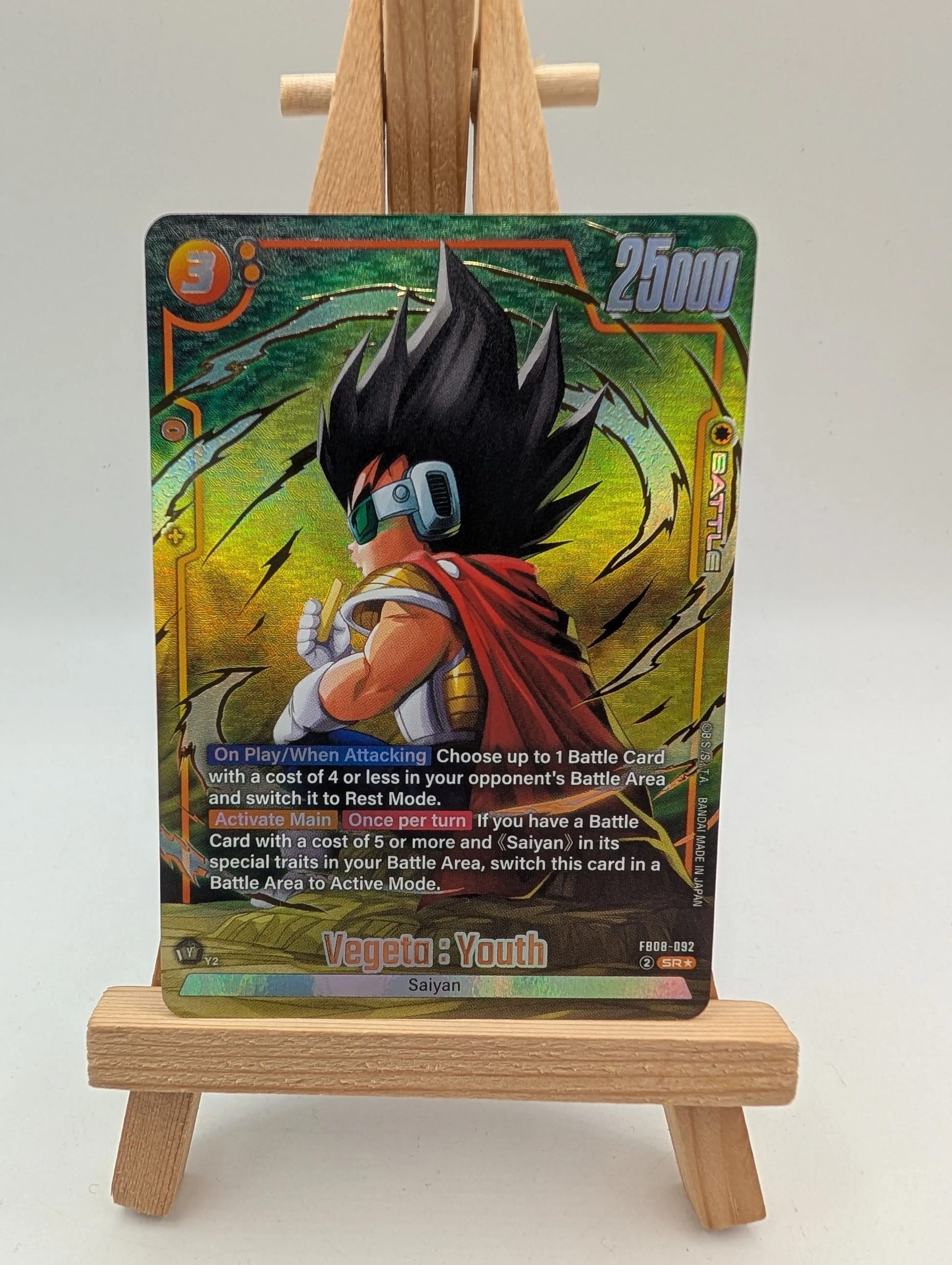 Vegeta : Youth (Alternate Art) | FB08-092 Super Rare | Saiyan's Pride | NM FRENLY BRICKS - Open 7 Days image 2