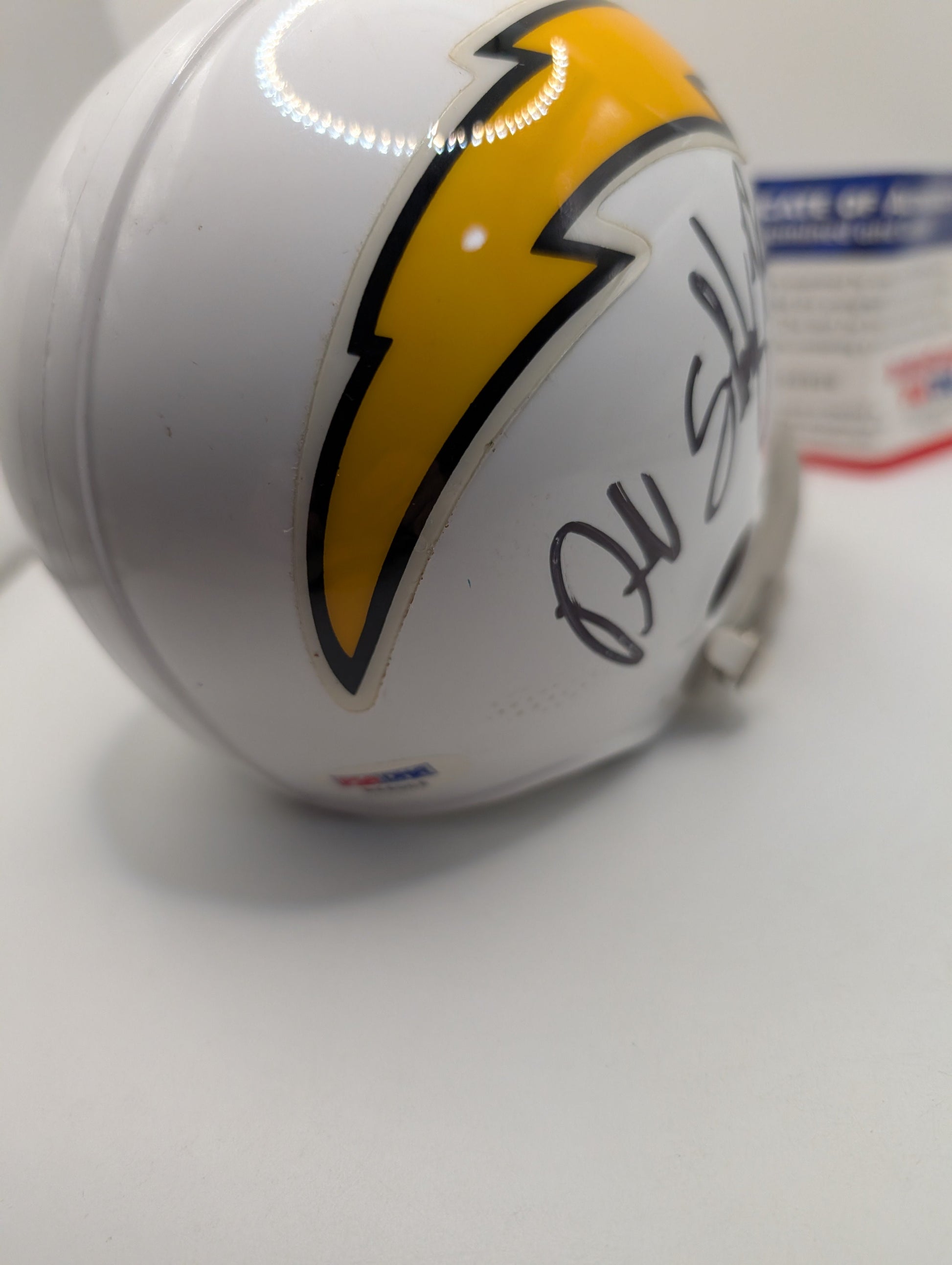 Mini-Helmet: SIGNER DARRELL STUCKEY Rookiegraph Auto Chargers NFL Multi Auto FRENLY BRICKS - Open 7 Days