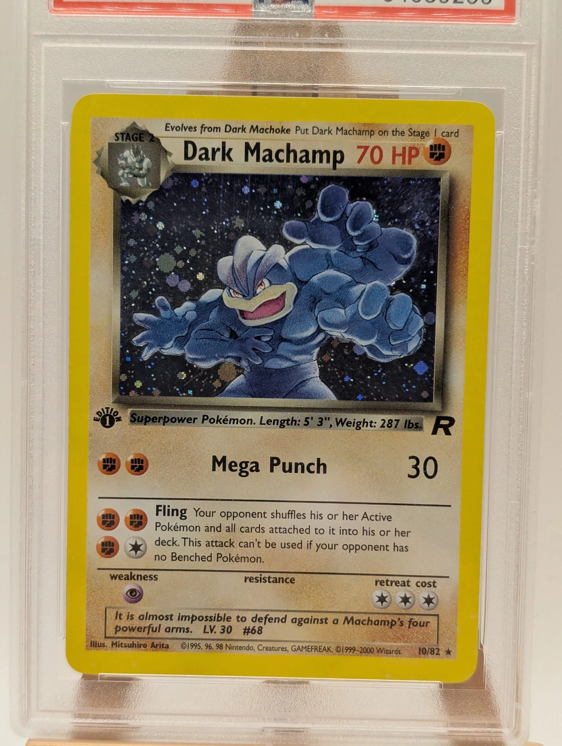 2000 POKEMON TEAM ROCKET Card DARK MACHAMP -HOLO 10/82  1ST EDITION  PSA 8 FRENLY BRICKS - Open 7 Days image 6