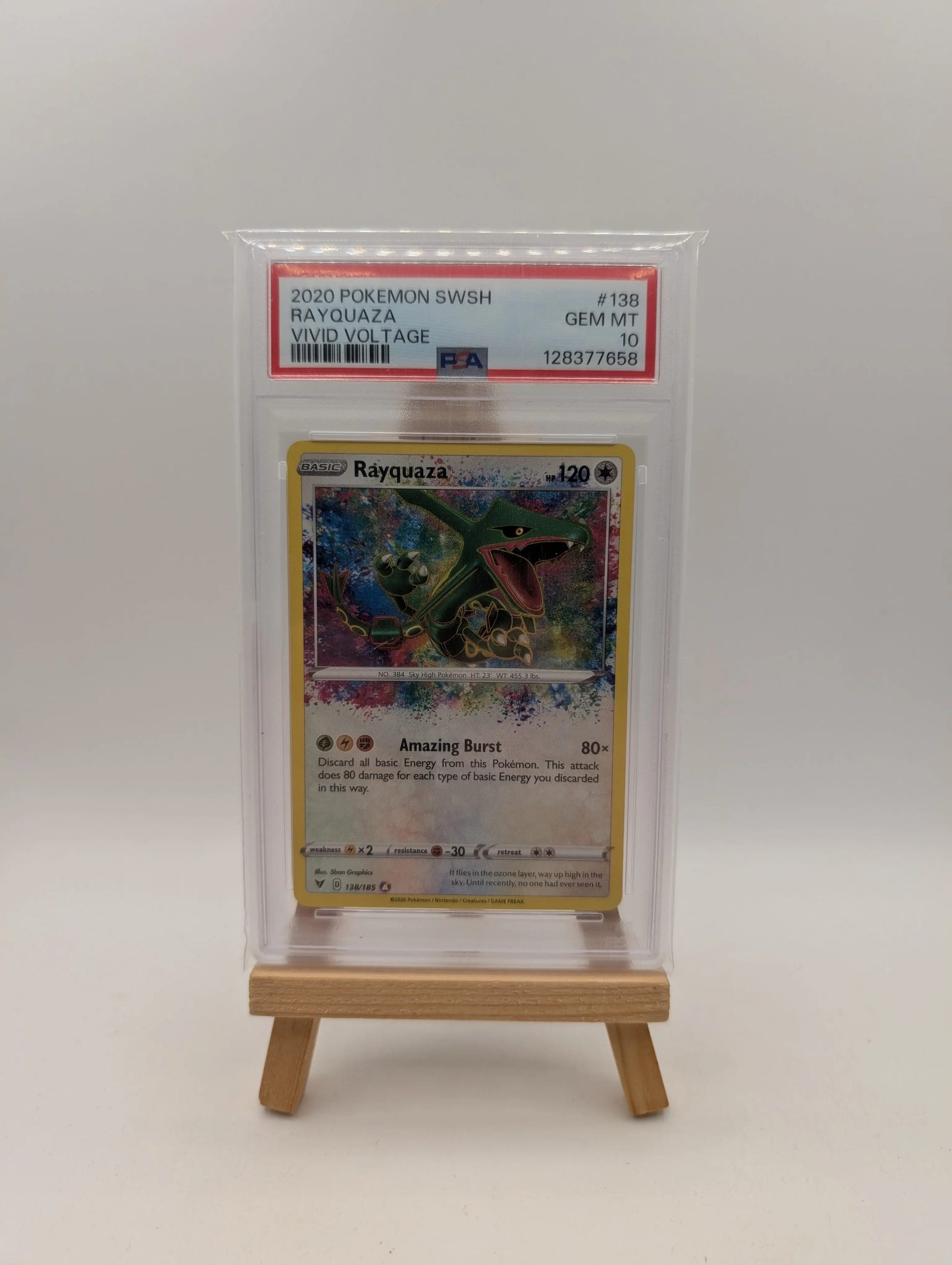 PSA 10 Rayquaza 138/185 Vivid Voltage Amazing Rare POKEMON FRENLY BRICKS - Open 7 Days image 1