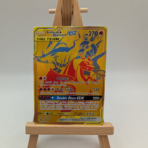 Reshiram & Charizard GX - Pokemon Tag Team Black Star Promo FA GOLD #SM247 FRENLY BRICKS - Open 7 Days