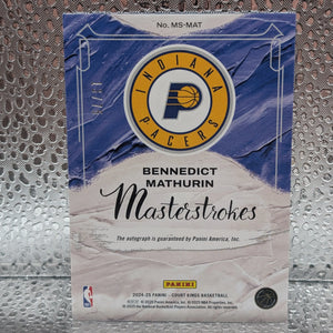 2024-25 Panini Court Kings Bennedict Mathurin Masterstrokes Auto Ruby /75 FRENLY BRICKS - Open 7 Days