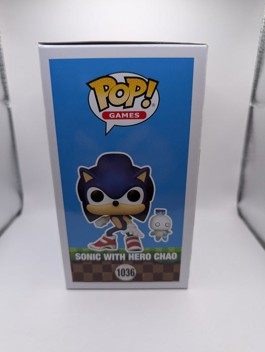 Funko Pop! Sonic The Hedgehog Sonic with Hero Chao #1036 FRENLY BRICKS - Open 7 Days