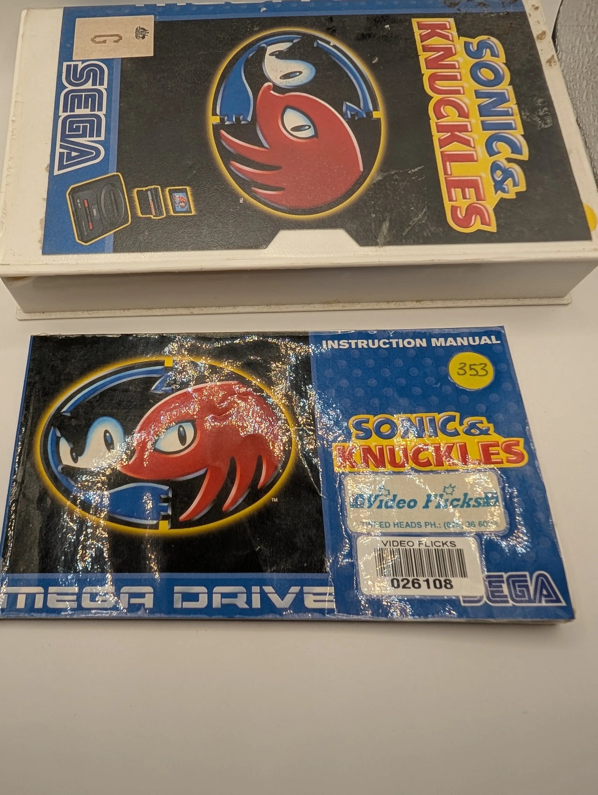 Sonic & Knuckles Sega Mega Drive SMD, Game + Manual + Replacement Case FRENLY BRICKS - Open 7 Days