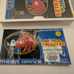 Sonic & Knuckles Sega Mega Drive SMD, Game + Manual + Replacement Case FRENLY BRICKS - Open 7 Days