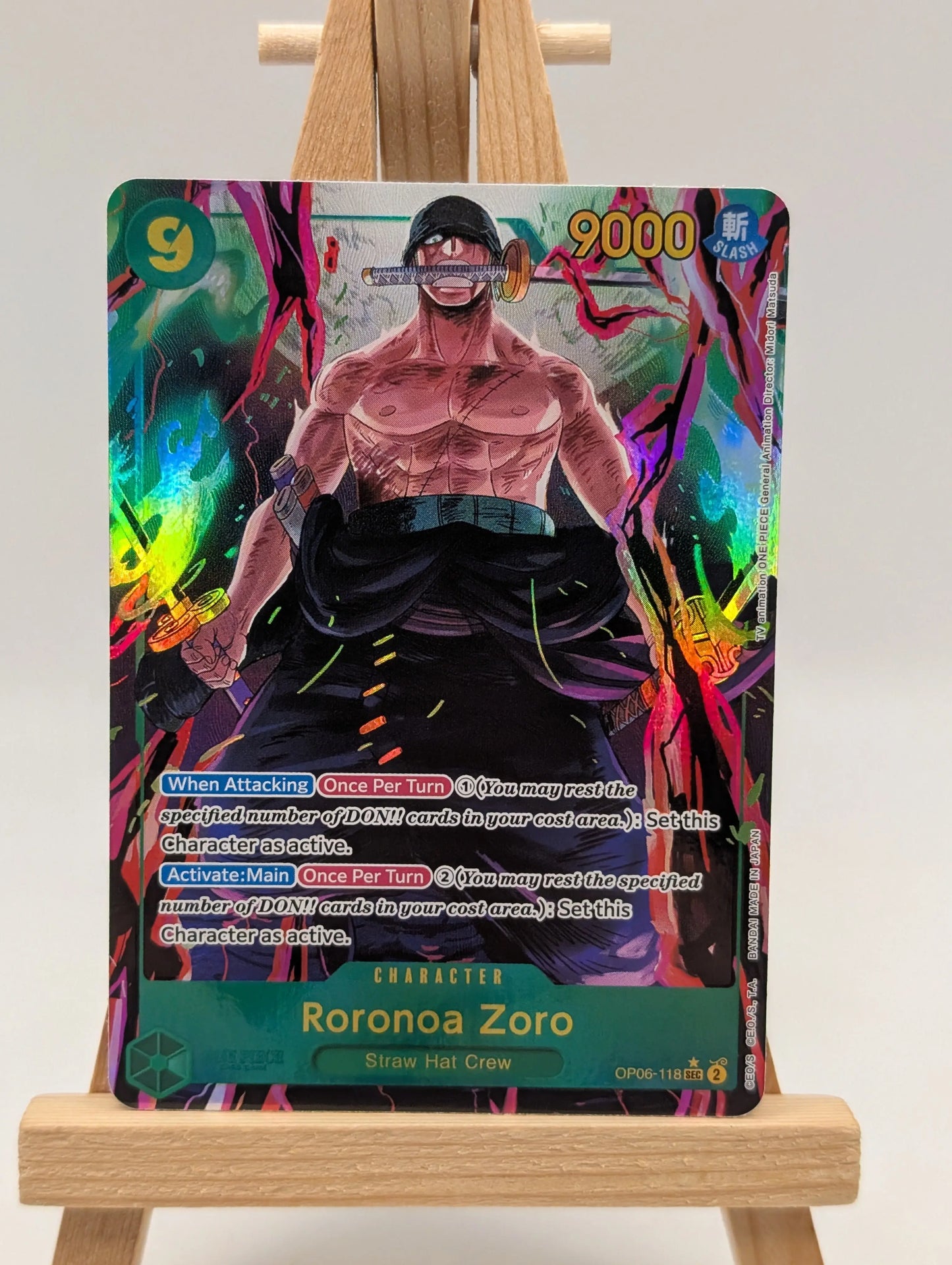 One Piece Wings of the Captain Roronoa Zoro OP06-118 Secret Rare SEC Alt Art FRENLY BRICKS - Open 7 Days