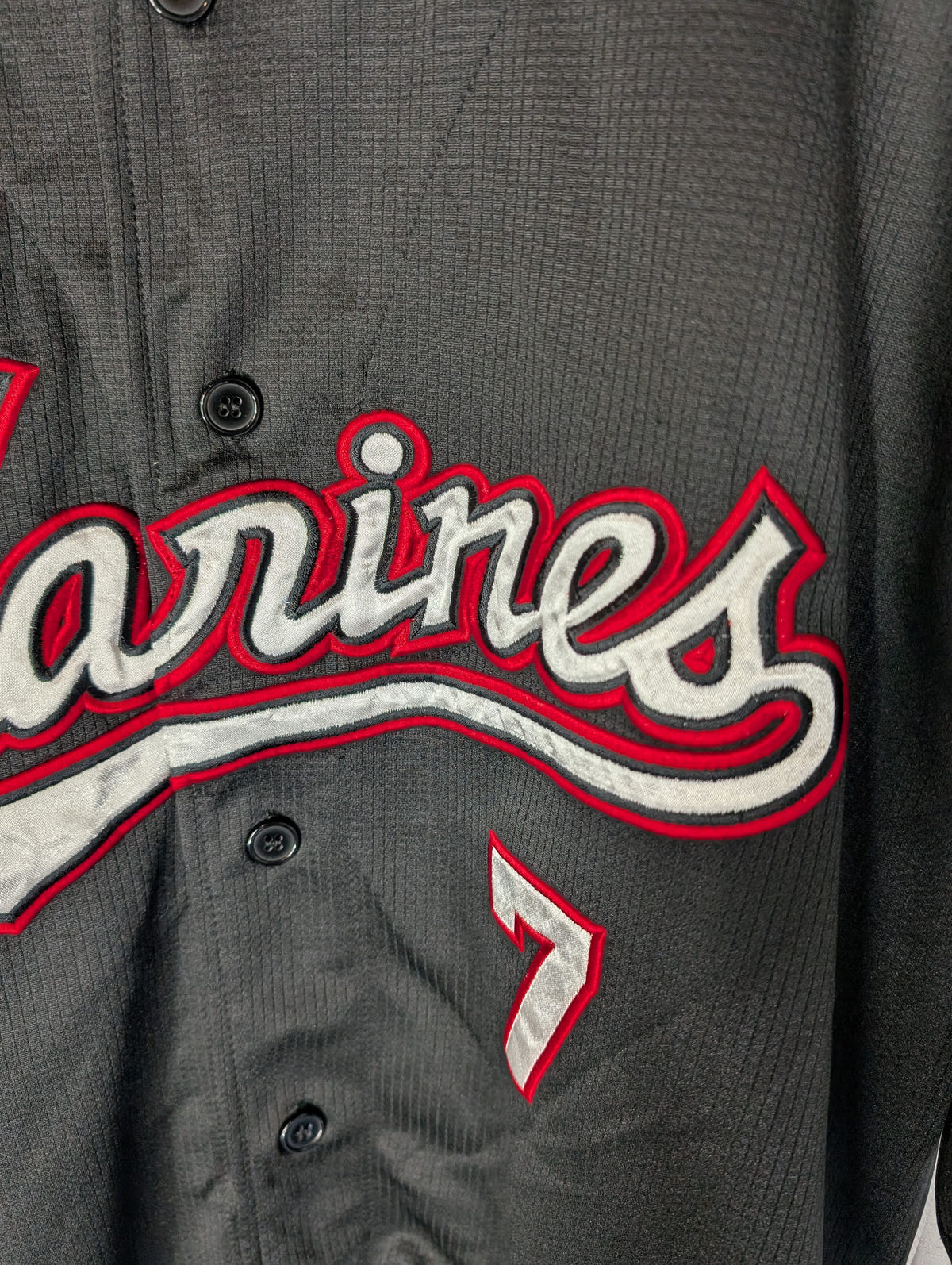 Nippon Baseball Chiba Lotte Marines Away Black/Red 2014-2016 XL Jersey, photo 6 image 6