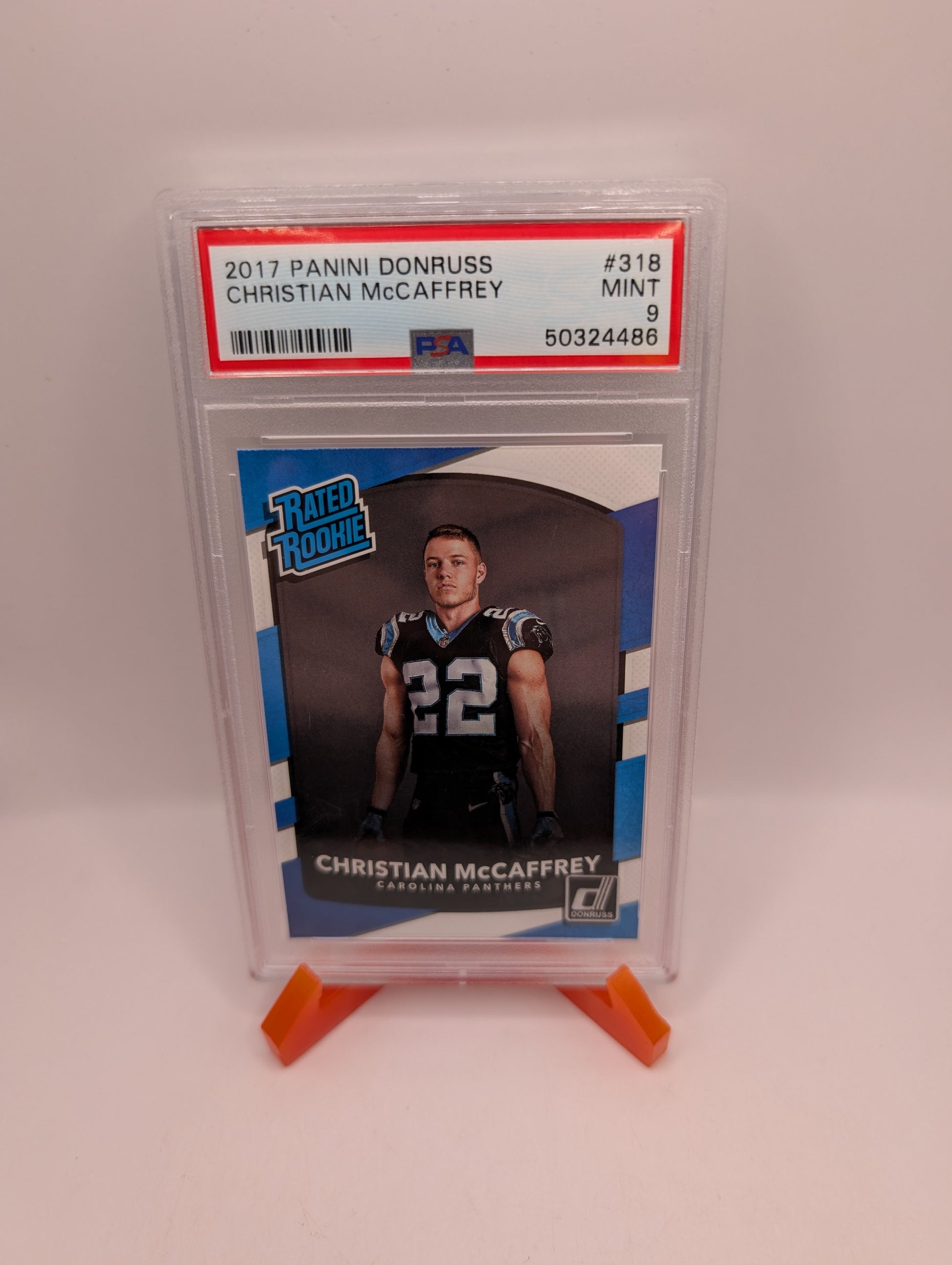 2017 Panini Donruss Rated Rookie Christian McCaffrey 318 PSA 9 FRENLY BRICKS - Open 7 Days