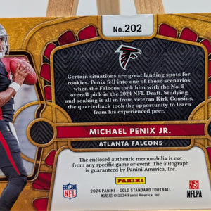24 Panini Rookie Patch Auto RPA Michael Penix Jr. /49 Panini Gold Standard FRENLY BRICKS - Open 7 Days