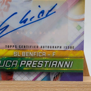 /50 Gianluca Prestianni 2024/25 Topps Finest UEFA Soccer RC Gold Ref. Auto